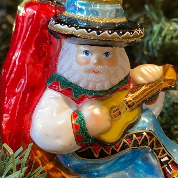 🎄 KURT ADLER BLOWN GLASS MEXICAN SANTA ORNAMENT - RETIRED POLAND - Picture 2 of 4